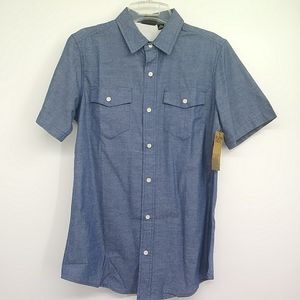 Burnside Chambray Short Sleeve 2 Pocket Button Up